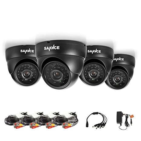Sannce 4-Packed CCTV Security Cameras, IP66 Weatherproof for Home Security Camera System,Colorful Night Vision With IR Cut Filter Infrared IR Lens