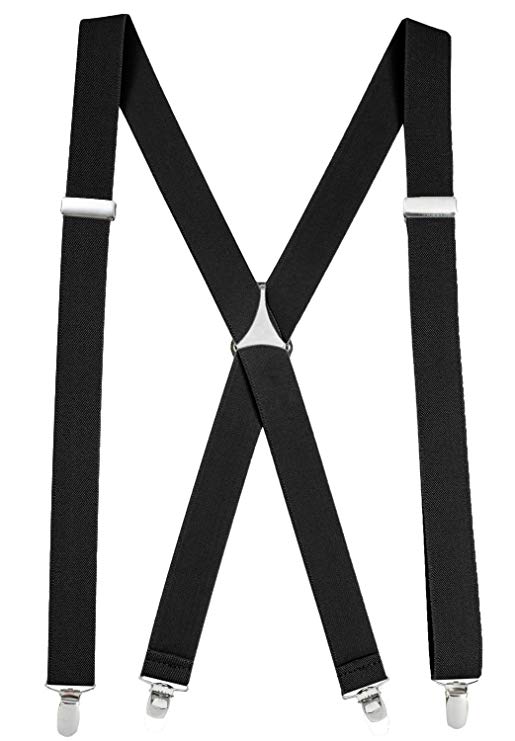 Suspenderss for Women USA Manufactured Elastic X-back Adjustable Straight Clip on - Sizes 46" and 54"