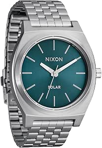 NIXON Time Teller Solar A1369-100m Water Resistant Men's Analog Solar Powered Fashion Watch (40.5mm Watch Face, 20mm 5 Link Stainless Steel Band)