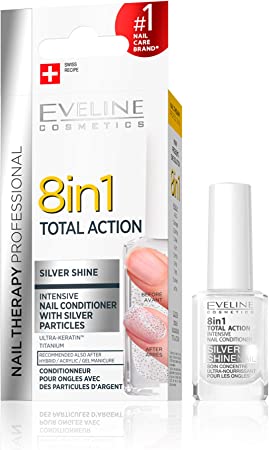 Eveline 8 In1 Total Action Intensive Nail Conditioner Silver Shine 12ml
