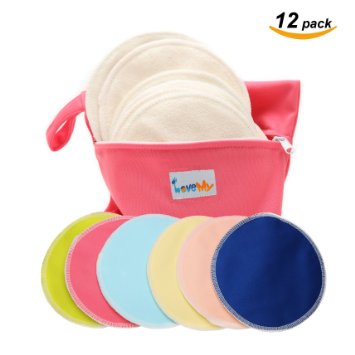 Love My Antibacterial Soft Bamboo Water Absorbent Nursing Pads for Breastfeeding Mothers 6-Pairs