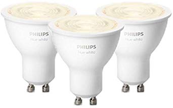 Philips Hue White Smart Bulb 3 Pack LED Bundle [GU10 Spot] with Bluetooth (Works with Alexa and Google Assistant)