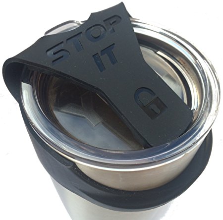 Black STOP IT - No Spill (fits 30oz YETI) - Better than a Leak or Spill Proof Lid (30 Oz, Black)