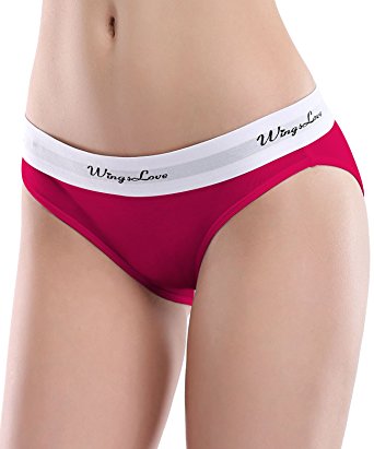 WingsLove 3 Pack Women's Seamless Underwear Cotton Sporty String Bikini Panty