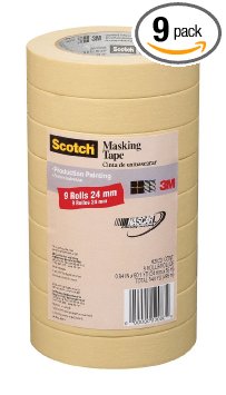 Scotch Masking Tape for Production Painting, 0.94-Inch by 60.1-Yard, 9-Pack