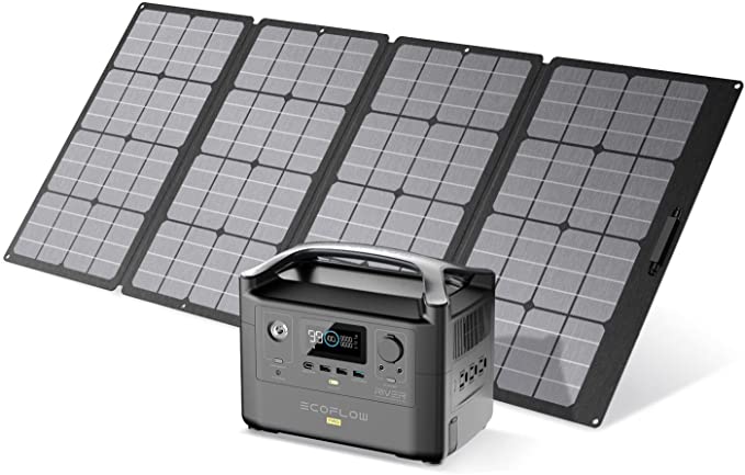 EF ECOFLOW RIVER Pro Portable Power Station 720Wh with 160W Solar Panel, Power Multiple Devices, Recharge 0-80% Within 1 Hour, for Camping, RV, Outdoors, Off-Grid