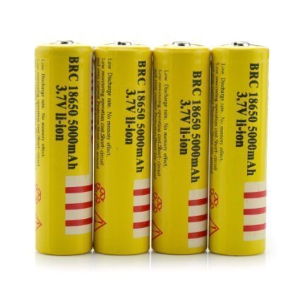 STAND HIGH®4PCS 3.7V 18650 5000mah Rechargeable Lithium Battery with Built-in IC Protection ,can be used for LED flashlight and headlamp