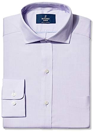 BUTTONED DOWN Men's Classic Fit Cutaway-Collar Solid Pinpoint Dress Shirt, Supima Cotton Non-Iron