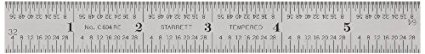 Starrett C604RE-6 Spring Tempered Steel Rule With Inch Graduations, 6" Length, 3/4" Width, 3/64" Thickness