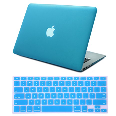 HDE MacBook Air 13 inch Case Soft Touch Matte Plastic Hard Case with Keyboard Cover (Models: A1369 and A1466), Teal