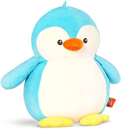 B. toys by Battat Penguin Plush – Stuffed Animal – Soft & Squishy Blue Penguin – Washable Toy for Baby, Toddler, Kids – Huggable Squishies – Poppy Penguin – 0 Months   (BX2083Z)
