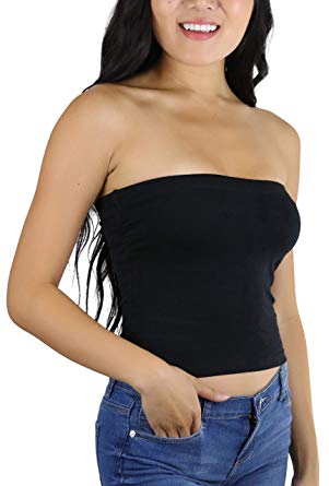 ToBeInStyle Women's Cotton-Spandex Blend Stretchy Tube Top