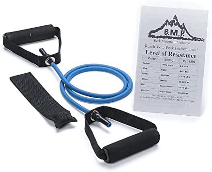 Black Mountain Products Exercise Single Resistance Band with Door Anchor and Starter Guide