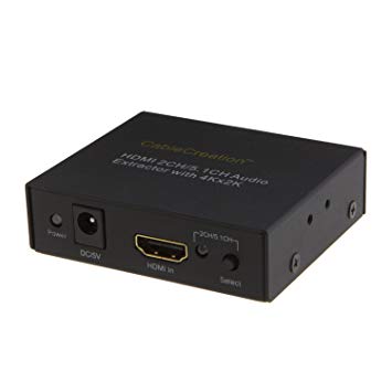 CableCreation HDMI Audio Extractor Converter , HDMI to HDMI   SPDIF RCA Stereo L/R Audio Output ,support 4K resolution. CD0059