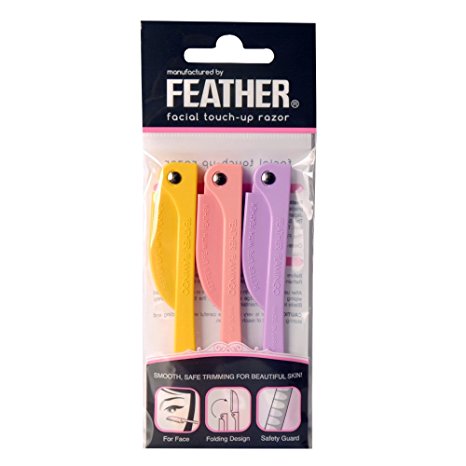Feather FLAMINGO Facial Touch-up Razor 3pcs (RFLS-P) by FEATHER
