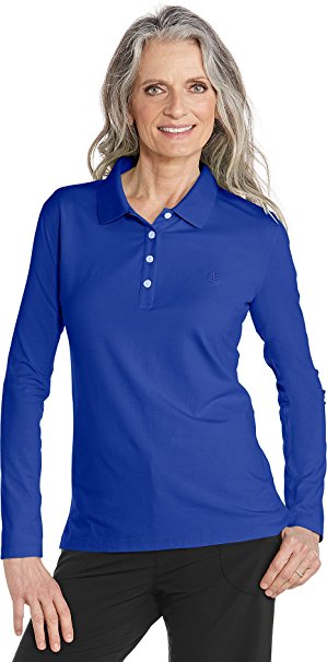 Coolibar UPF 50  Women's Long Sleeve Polo Shirt - Sun Protective