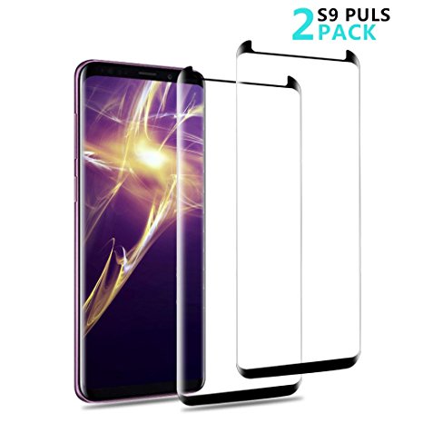 Samsung Galaxy S9 Plus Screen Protector, Royu [2 Pack] Galaxy S9 Plus Tempered Glass [Case Friendly] [Full Coverage][Anti-scratch][Bubble-Free]Screen protector Film for Galaxy S9 Plus