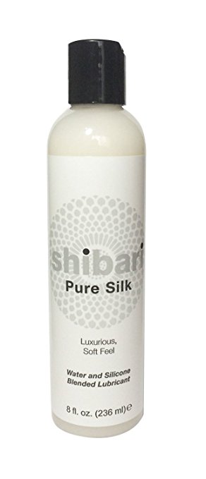 Shibari Pure Silk Lubricant, Premium Water & Silicone Blend, Paraben and Glycerin Free, Ultra Moisturizing Formula, Liquid Silk 8 Oz.
