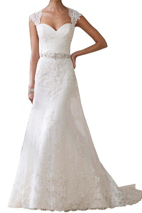 MILANO BRIDE Empire Wedding Dress For Women Sweetheart A-line Lace Crystals