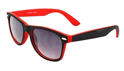 4sold (TM) New Two Tone Red & Black Classic Unisex (Mens, Womens) Geek Style retro 1980's Fashion Sunglasses with Smoked Lenses