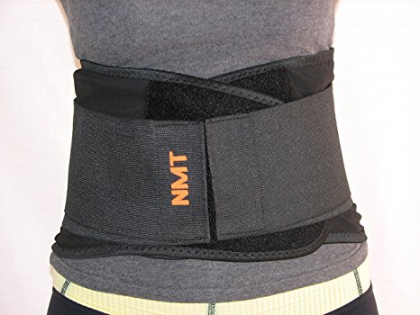 NMT Back Brace ~ Concentrated Lumbar Support Belt ~ Core Pain, Arthritis ~ Premium Posture Corrector ~ Natural Physical Therapy ~ Men, Women ~ 4 Adjustable Sizes 'XL' Fits Waist 40"-45" (102-115cm)