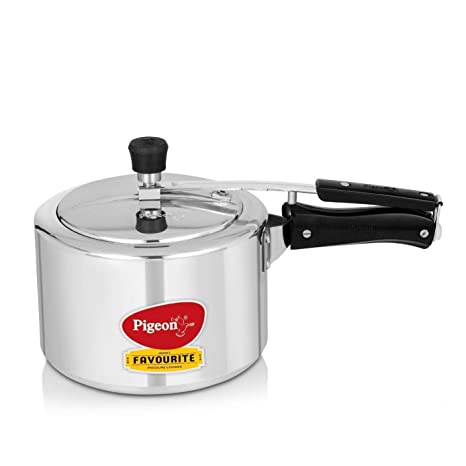 Pigeon by Stovekraft 12091 Favourite Aluminium Induction Base Pressure Cooker with Inner Lid, 3 Litres, Silver