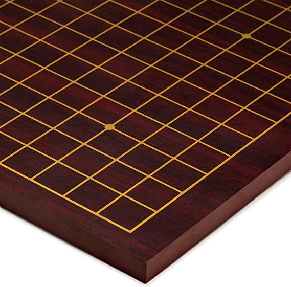 Yellow Mountain Imports Dark Cherry Pattern Wooden Go Game Table Board (Goban), 1.5 Centimeters Thick