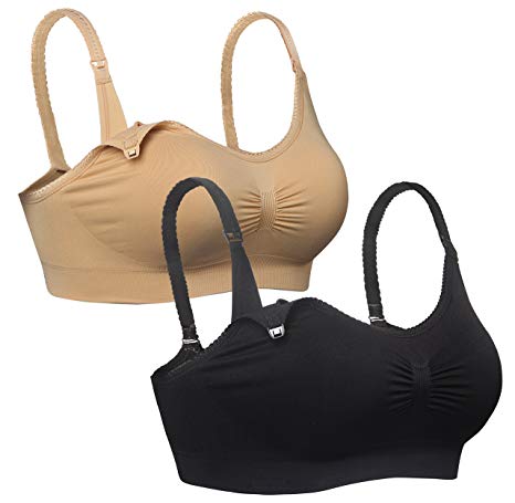 iLoveSIA Womens Seamless Nursing Bra Sleep Maternity Bralette Pack of 2