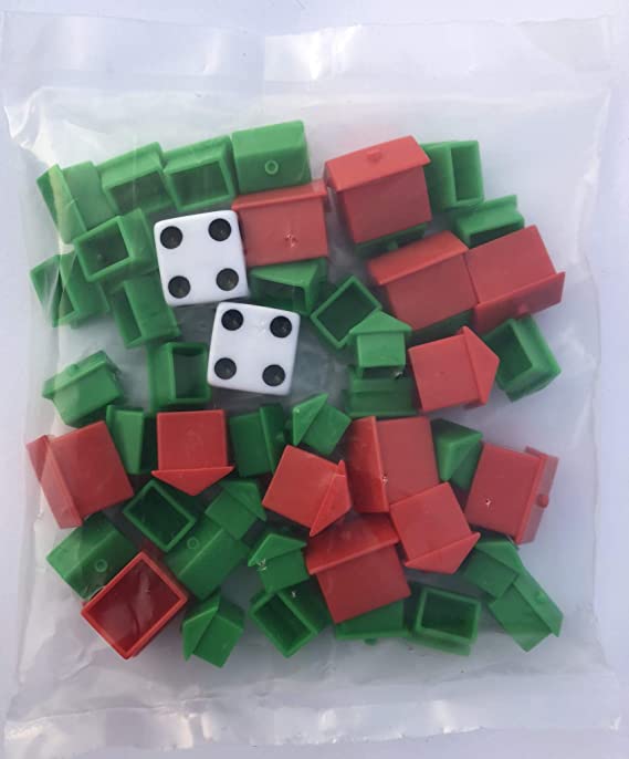 Monopoly Hotel and House Refill Replacement Pack with Dice