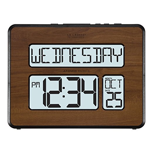 La Crosse Technology 513-1419BL-WA-INT Atomic Large Full Digital Calendar Clock