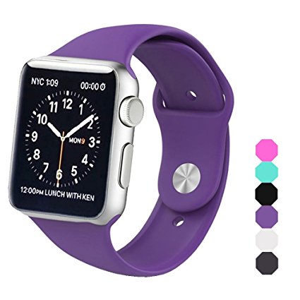 Apple Watch Band, Soft Silicone Sports Replacement Wristband for Apple Watch