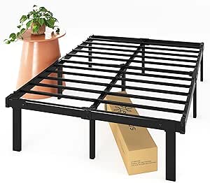 Zinus Caleb 14 Inch Metal Platform Bed Frame, Foldable Steel Frame, No Box Spring Needed, Easy Assembly, Queen