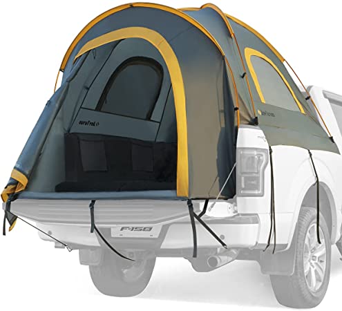 JoyTutus Pickup Truck Tent, Waterproof PU2000mm Double Layer for 2 Person, Portable Truck Bed Tentm, 5.5'-6' Camping Preferred