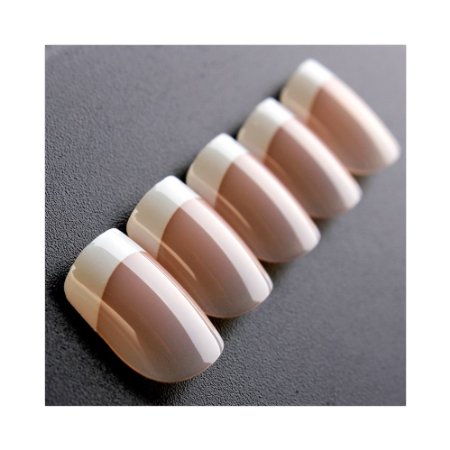 Bling Art False Nails French Manicure White Manicurette 24 Medium Size Strip UK
