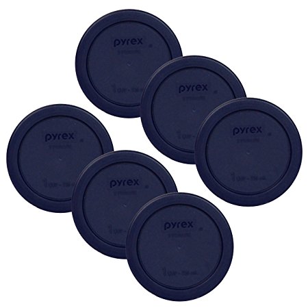 Pyrex 1 Cup Round Plastic Cover Lids, 6-Pack, Blue