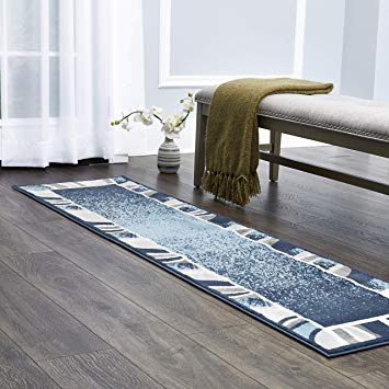 Home Dynamix  Lyndhurst Rotana  Modern Area Rug, Contemporary Blue/Gray/Ivory 1'9"x7'2"