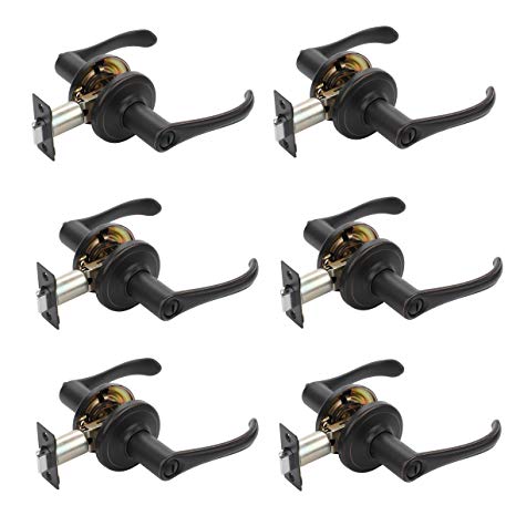 Dynasty Hardware VAI-30-12P Vail Lever Privacy Set, Aged Oil Rubbed Bronze, Contractor Pack (6 Pack)