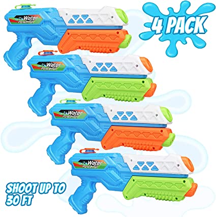 TOY Life Water Guns for Kids or Adults - 4 Pack Super Blaster Soaker Water Gun - Water Shooter Toy - Kids Outdoor Toys and Games for Boys, Girls - Water Gun Summer Toy for Toddlers, Kids, Adults