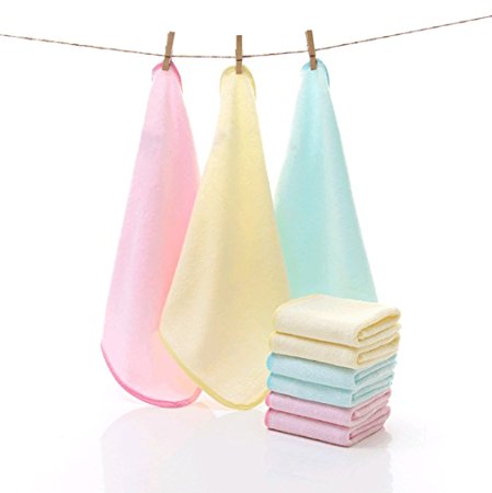 Natural Bamboo Towels, Bamboo Baby Washcloths (6-pack) - Perfect 10"x10" Reusable Wipes