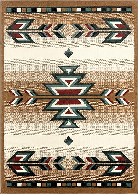 Home Dynamix Premium Sagrada Southwestern Geometric Area Rug Beige/Green, 5'2"x7'4"