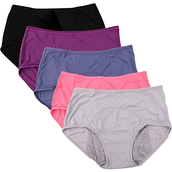 YOYI FASHION Women Mesh Holes Breathable Leakproof Period Panties Mulit Pack US Size XXS-4XL/11