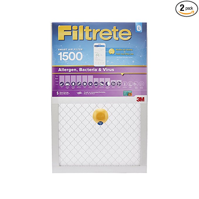 Filtrete Smart Filter MPR 1500 16 x 20 x 1 Allergen, Bacteria & Virus AC Furnace Air Filter, 2-Pack