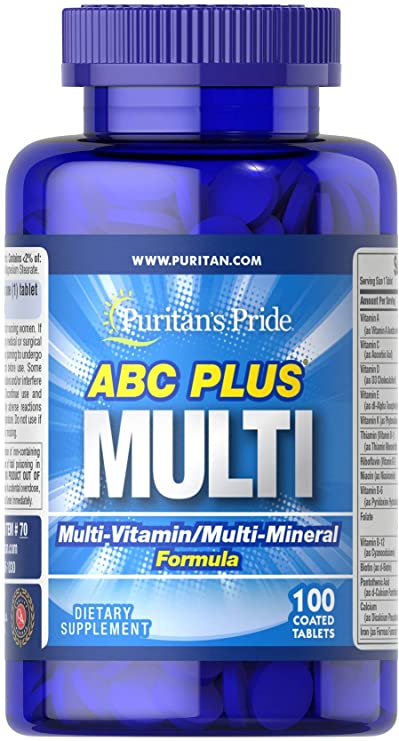 Puritan's Pride ABC Plus Multivitamin and Multi-Mineral Formula-100 Caplets