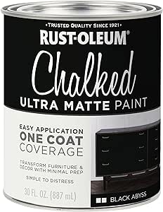 Rustoleum 391444 Chalked Black Abyss Ultra Matte Interior Paint, 30 oz., Black Abyss