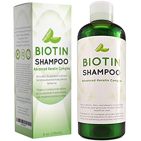 Hair Loss Shampoo for Men and Women - DHT Blocker - Biotin for Hair Growth and Regrowth Treatment - Thicker Fuller Hair Revitalizing Shampoo - Improve Circulation Scalp - Dandruff Shampoo Sulfate Free