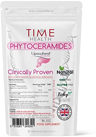 Phytoceramides – 350mg – 60 Softgel Capsules – Clinically Proven – Formulated with Lipowheat® – Plant Derived – Zero Additives (60 Capsule Pouch)