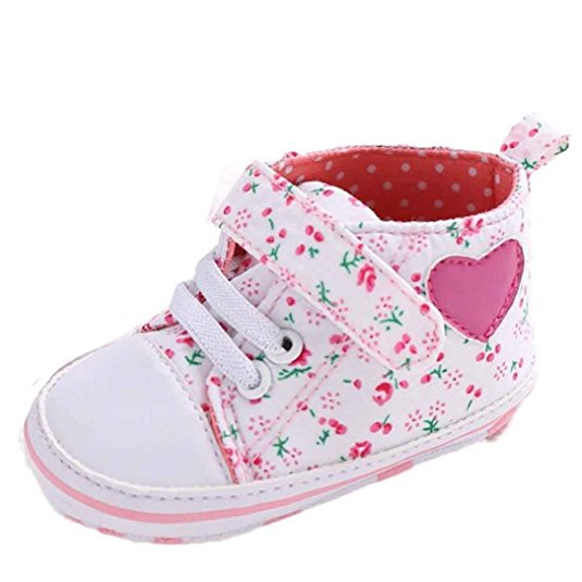 Voberry Baby Girls Toddler Lace up Sneaker Anti-slip Boots Crib Shoes