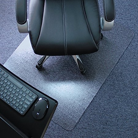 Marvelux 48" x 51" Polycarbonate (PC) Rectangular Chair Mat for Low, Standard and Medium Pile Carpets | Transparent | Multiple Sizes