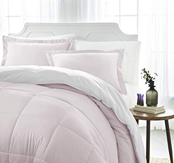 iEnjoy Home Collection Down Alternative Reversible Comforter Set -King -Blush/White