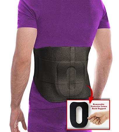 Lumbar Support Back Brace Belt For Men And Women, With Removable Mold Contoured According To Your Lumbar (4X-Large(60"-72"),Black)